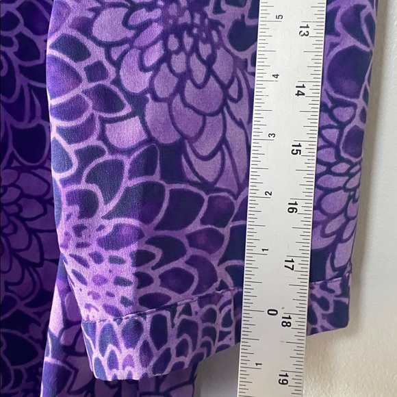 Catherines Blouse Women’s 4X 30/32W Purple Floral Button Up Collared Shirt - Picture 12 of 12